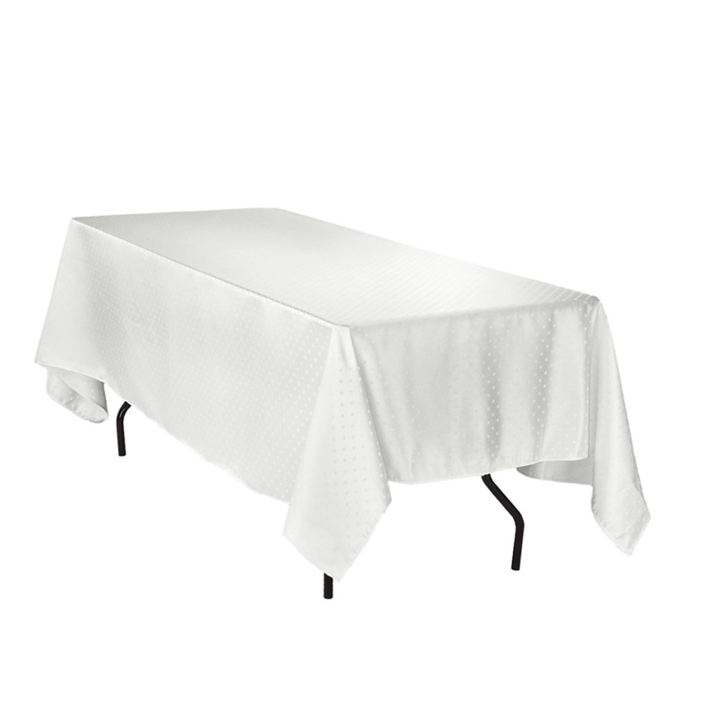 Tablecloth white rectangular 250 x 150 cm Damask or plain linen – Hugo ...