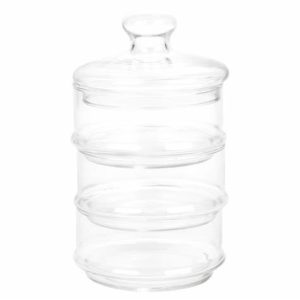 3 tier divisional glass jar small