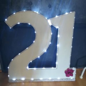 21st sign with lights