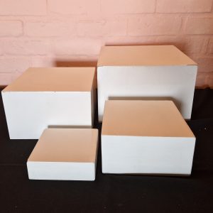 Box Risers (4) White Wood