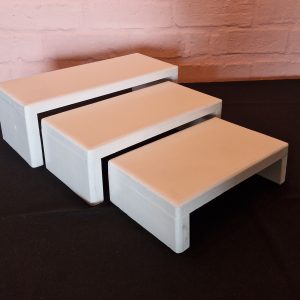 Single Step Risers (3) White Wood